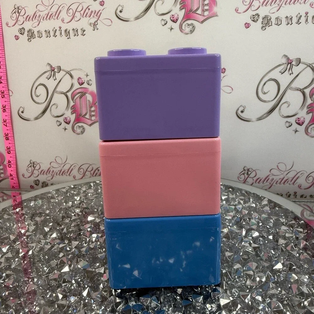 Stackable storage Toy Building Blocks - Teal, Purple, Pink, Blue NEW